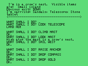 TI-99/4A version of The Golden Voyage