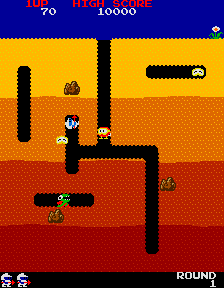 Arcade version of Dig Dug