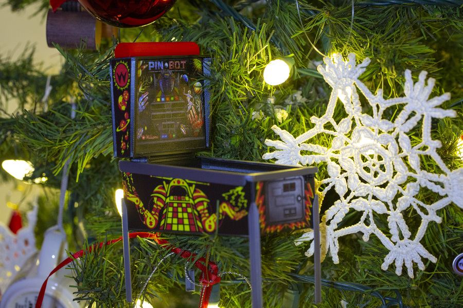 Pin-Bot pinball christmas tree ornament