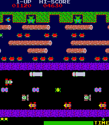 Arcade version of Frogger