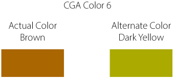 Comparison of CGA color 6 (brown and yellow versions).