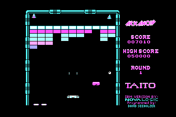 Arkanoid actual CGA palette example 1