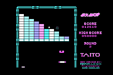 Arkanoid actual CGA palette example 2