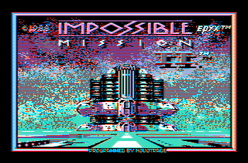 Impossible Mission II title screen with CGA composite monitor