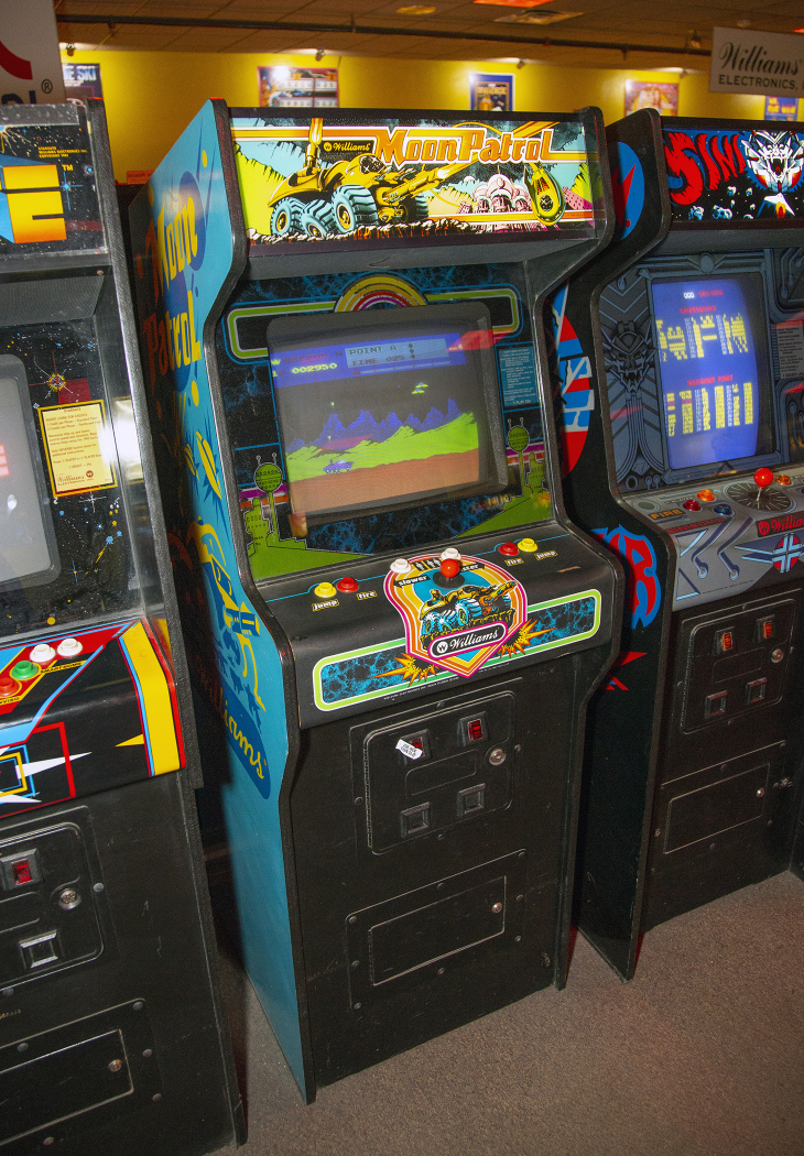 Moon Patrol arcade cabinet